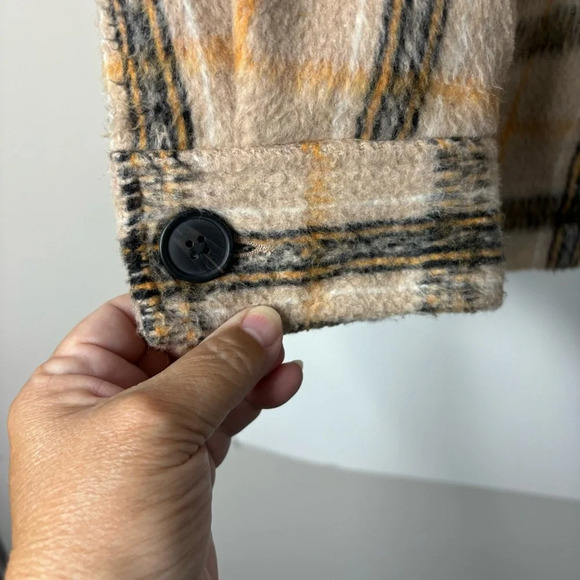 Sebby Jacket Shacket Chore Coat Plaid Pockets Lined Wool Blend Fall Barn Nature - Picture 9 of 10